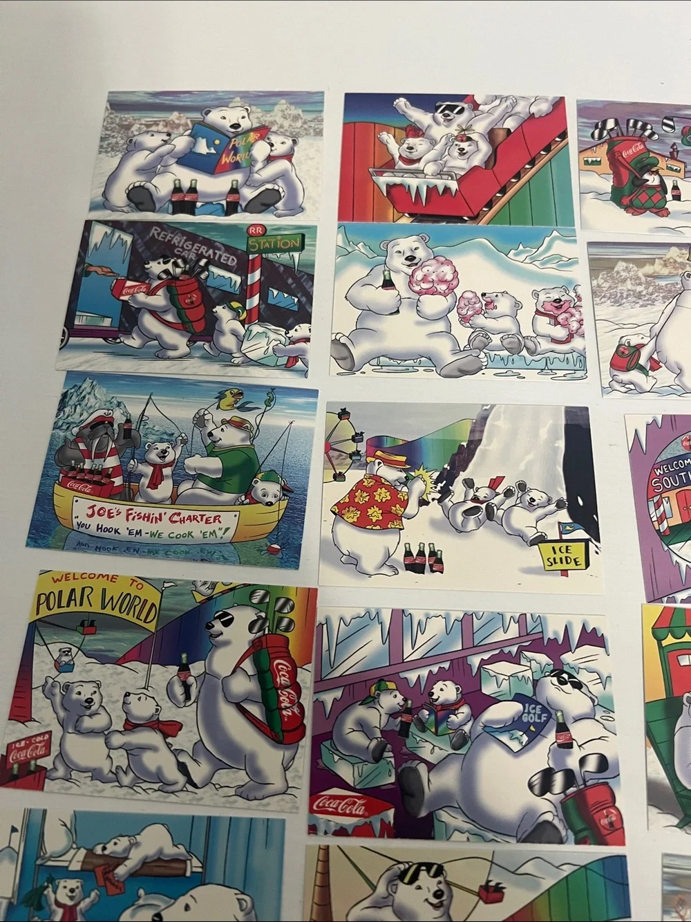1996 South Pole Vacation Coca Cola Polar Bears Trading Cards (15) - Lot #4